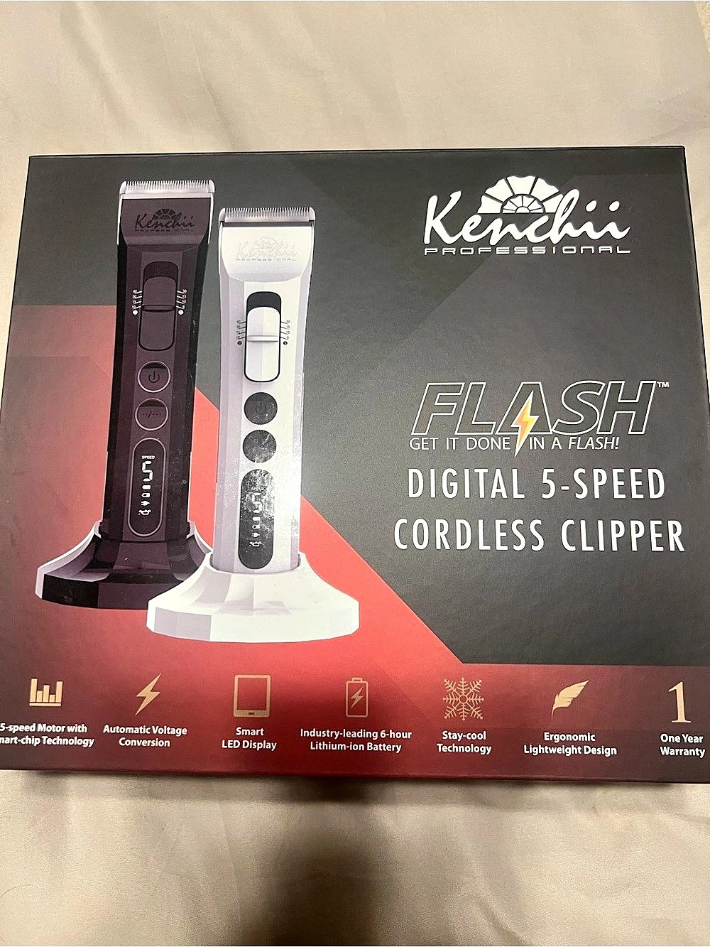 Kenchi Flash 4-in-1 Digital 5-Speed Cordless Clipper Cordless Dog Grooming
